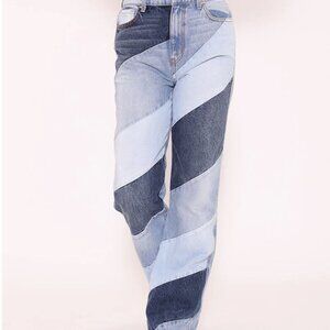 Revice 90's Baby Candy Shop Candy Stripe Denim Jeans Wide Leg High Waisted Fit